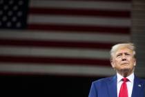 FILE - Former President Donald Trump speaks at the South Dakota Republican Party Monumental Lea ...