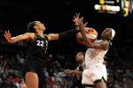Wilson’s record day powers Aces to WNBA semifinals — PHOTOS