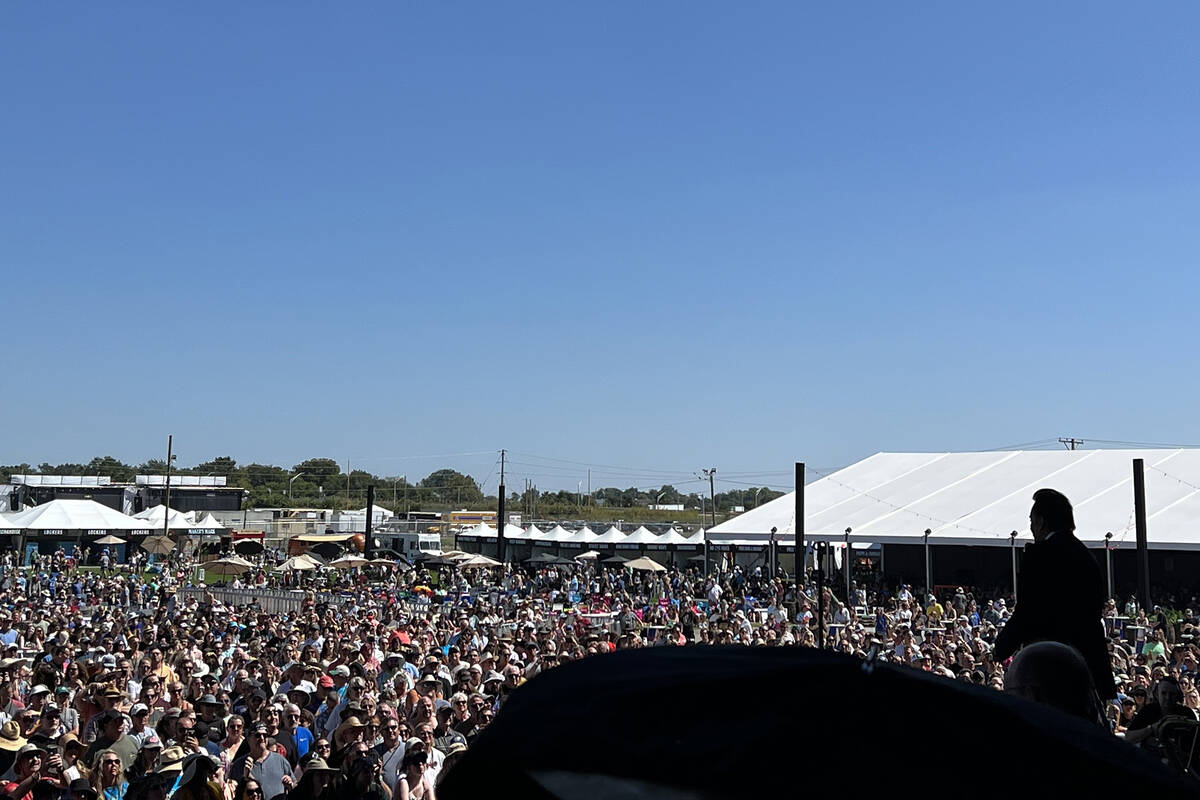 Wayne Newton plays to a crowd of about 40,000, at the Bourbon & Beyond Festival in Nashville on ...