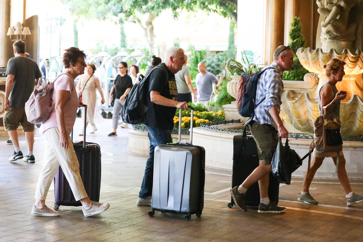 Guests walk into Bellagio on Monday, Sept. 18, 2023, in Las Vegas. MGM Resorts International’ ...