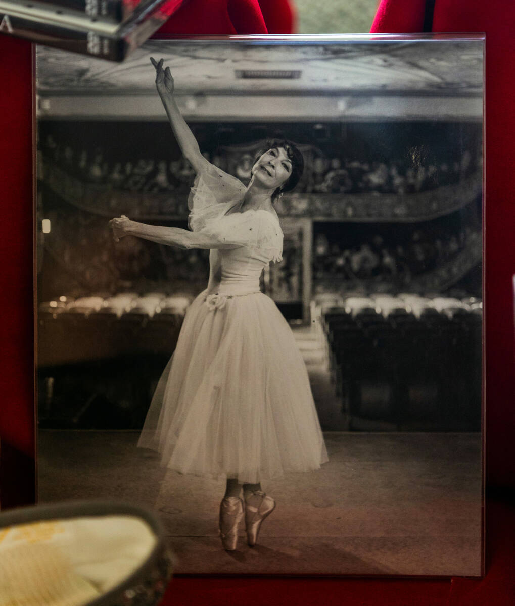 A portrait of former owner Marta Becket on stage in the Amargosa Opera House, it and the Hotel ...