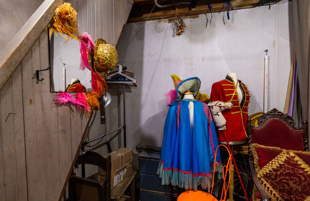 Costumes hang backstage in the Amargosa Opera House which suffered some damage recently from ra ...