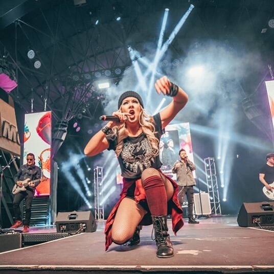 Rockie Brown, shown during a performance at Fremont Street Experience. (courtesy)