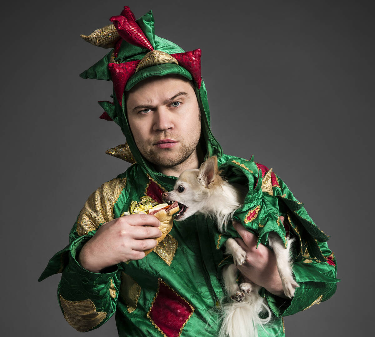 Piff the Magic Dragon with Mr. Piffles (Photo by Christopher DeVargas)
