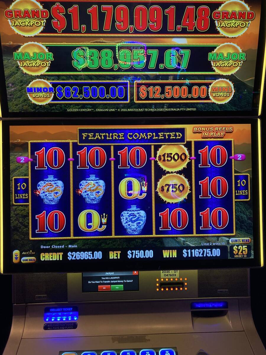 A slots player won $116,275 on Sunday, Sept. 24, 2023 at Caesars Palace in Las Vegas. (Caesars ...