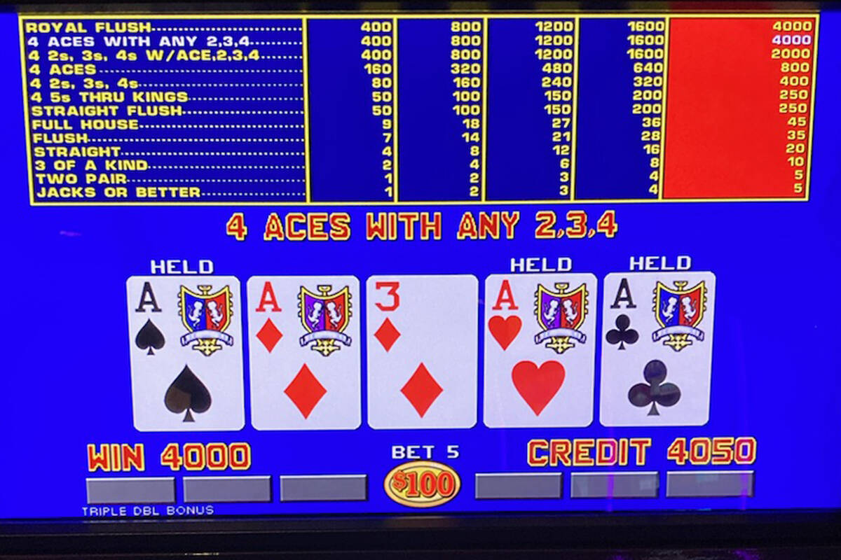 A video poker player won $400,000 on Sunday, Sept. 24, 2023 at Caesars Palace in Las Vegas. (Ca ...