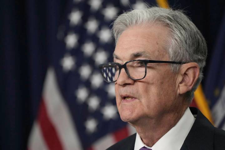 Federal Reserve Chairman Jerome Powell speaks during a news conference following the Federal Op ...