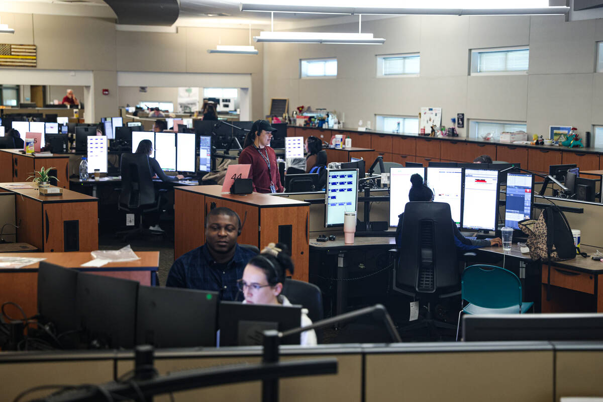 Metro’s dispatch center in Las Vegas, Wednesday, Sept. 20, 2023. (Rachel Aston/Las Vegas ...