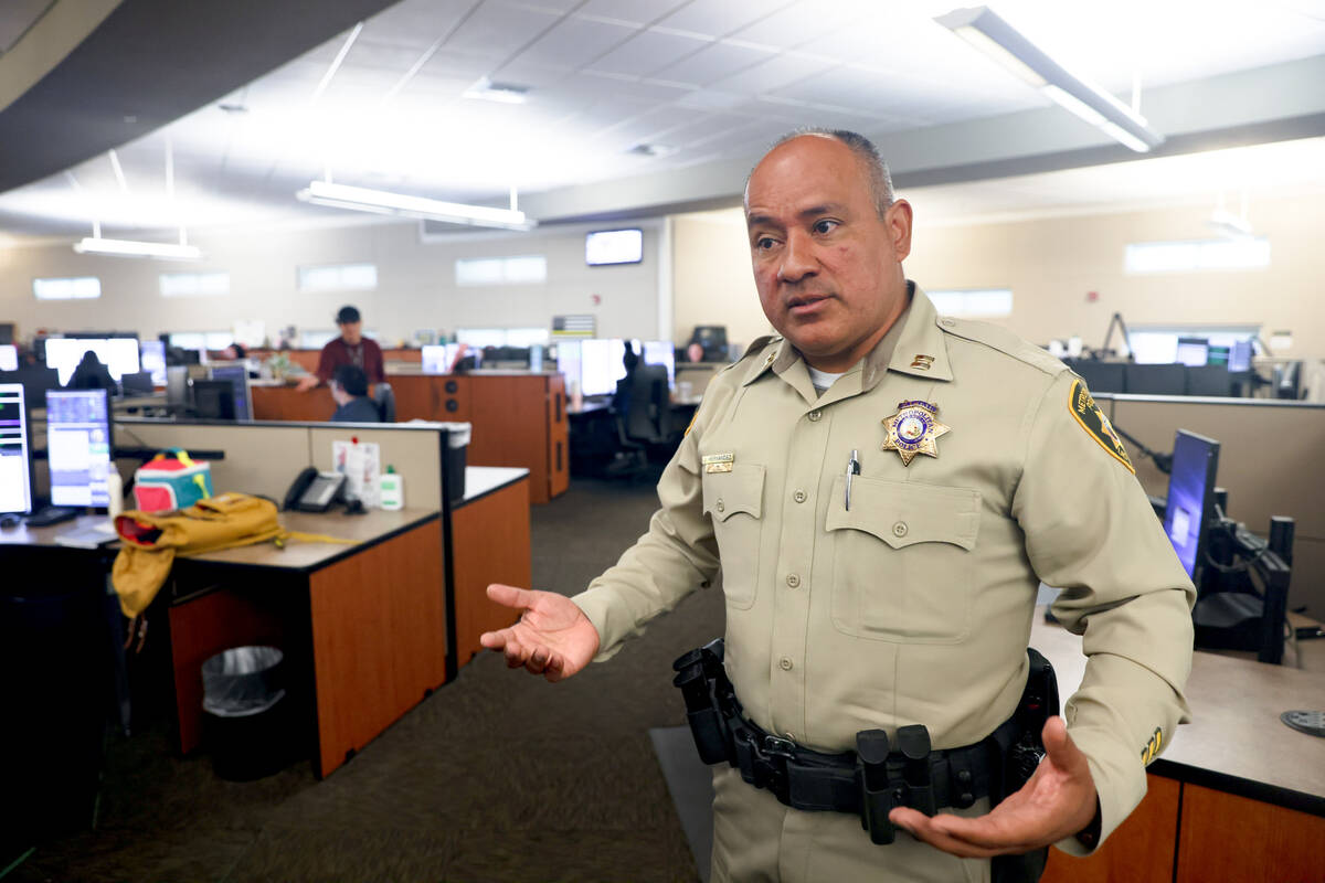 Metro Capt. Jose Hernandez speaks to the Review-Journal at Metro’s dispatch center in La ...