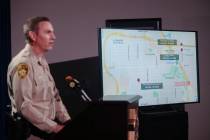 Metro Homicide Lt. Jason Johansson addresses the media at a press conference regarding developm ...
