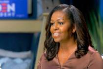 In this image from video, former first lady Michelle Obama speaks during the first night of the ...