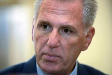 House Speaker Kevin McCarthy of Calif., speaks to reporters on Capitol Hill, Friday, Sept. 22, ...