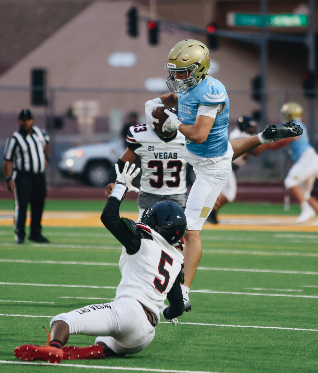 Foothill wide receiver Ethan Stubbs (6) makes a catch during a game against Las Vegas at Foothi ...