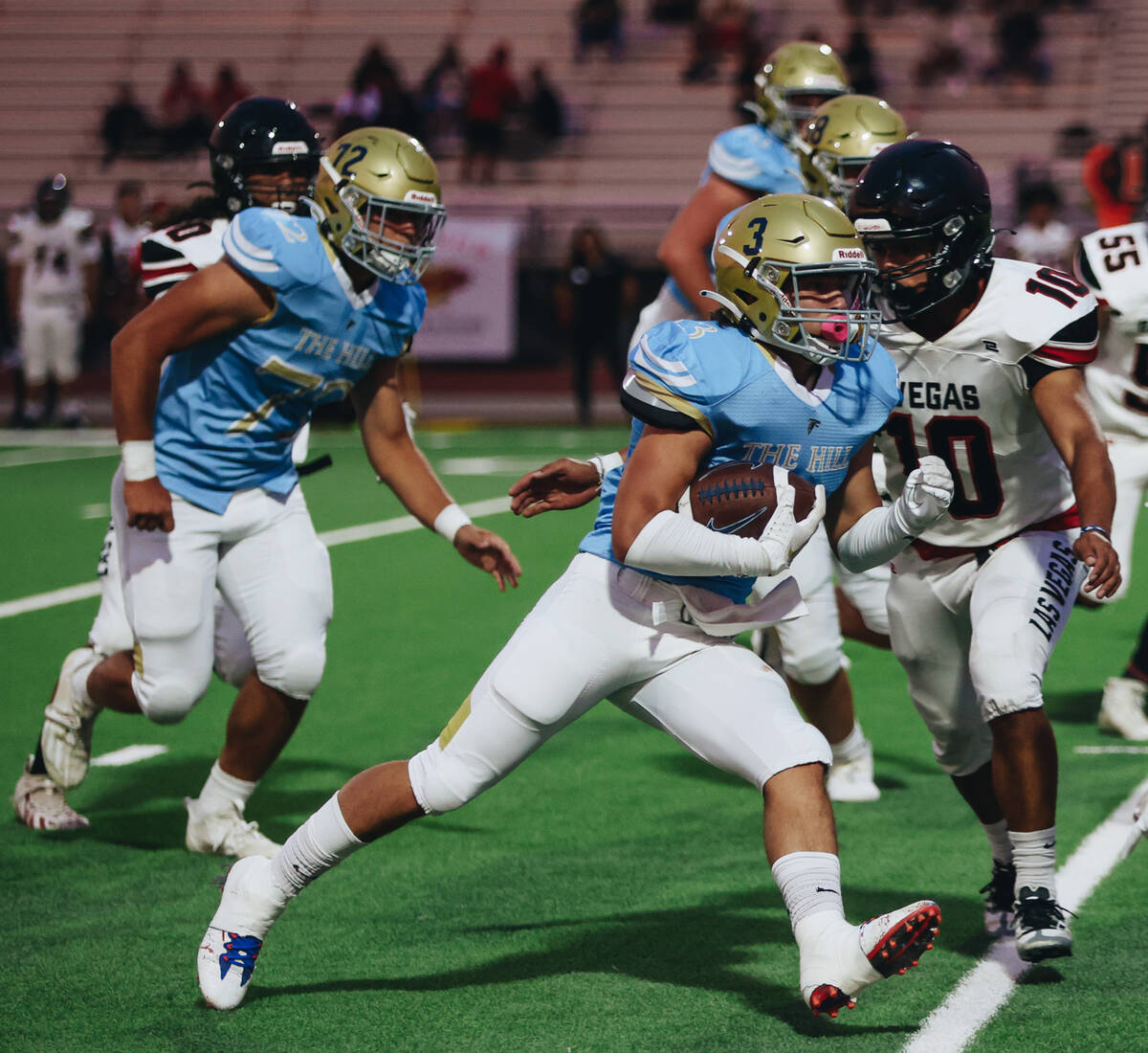 Foothill running back Eugene Altobella III (3) runs the ball during a game against Las Vegas at ...