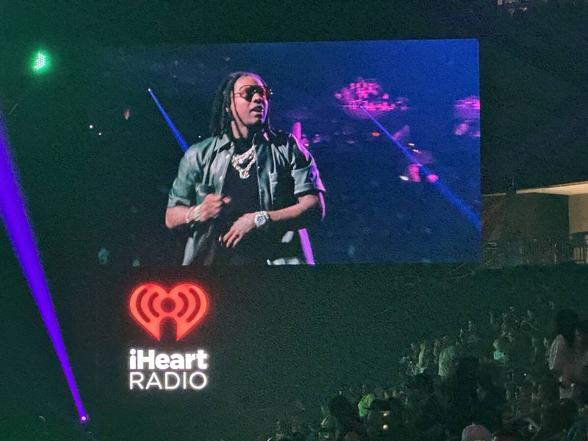Lil Durk performs at the first night of iHeartRadio Music Festival at T-Mobile Arena on Friday, ...