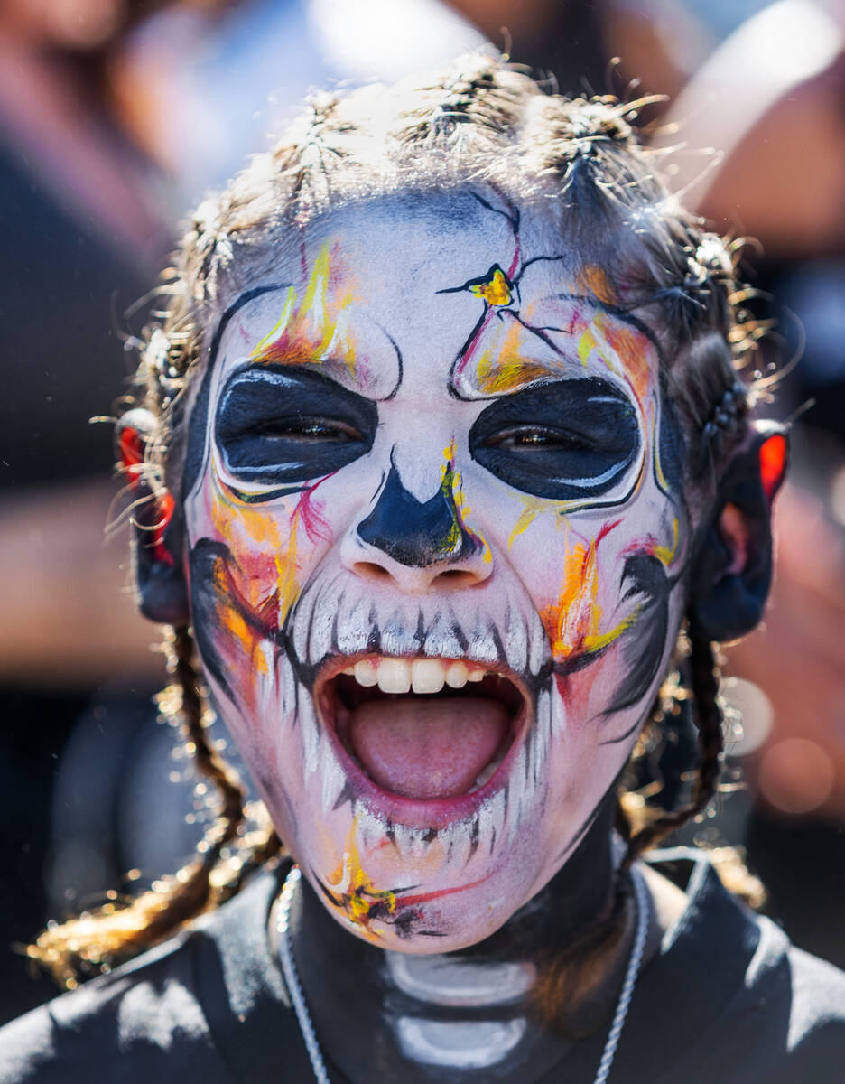 A young Raiders fan during tailgating before the first half of the Raiders versus Pittsburgh St ...