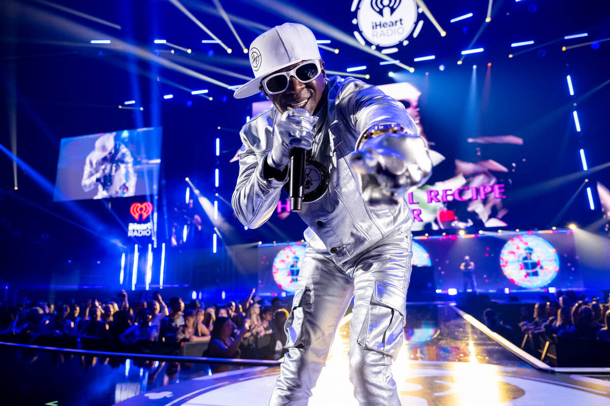 Flavor Flav of Public Enemy performs at iHeartRadio Music Festival at T-Mobile Arena on Saturda ...