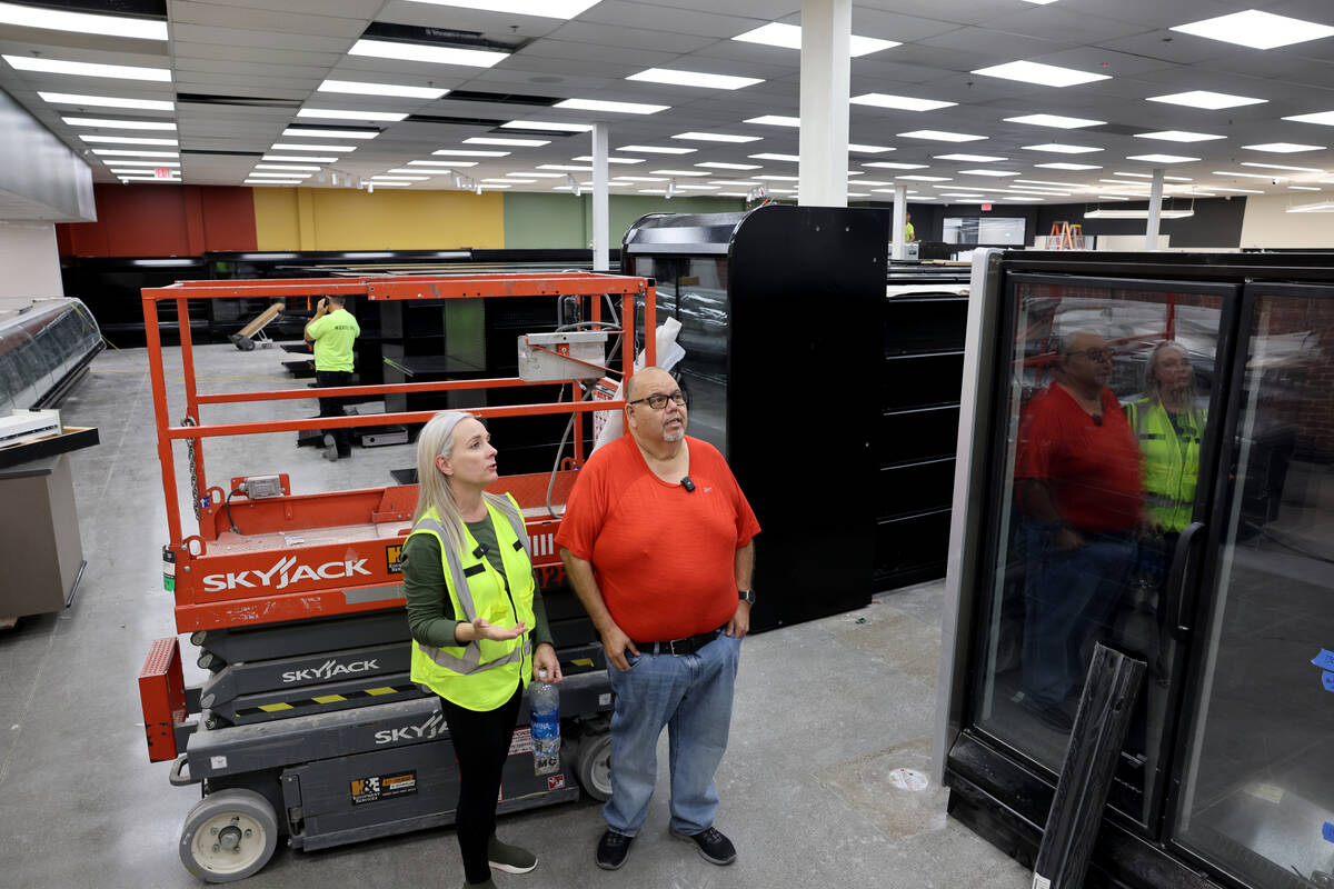 Owner and namesake Mario Berlanga and Construction Project Manager Jennifer Hawkes check on pro ...