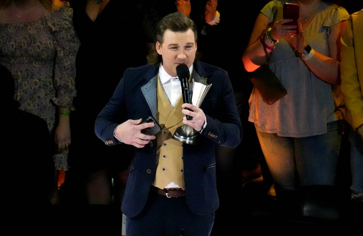 Morgan Wallen accepts the award for album of the year for "Dangerous: The Double Album" at the ...
