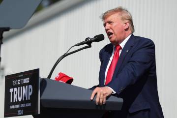 Former President Donald Trump speaks at a rally in Summerville, S.C., Monday, Sept. 25, 2023. ( ...