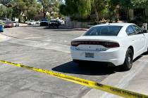 Las Vegas police blocked off a section of Iberia Street at Turina Road in Spring Valley on Wedn ...