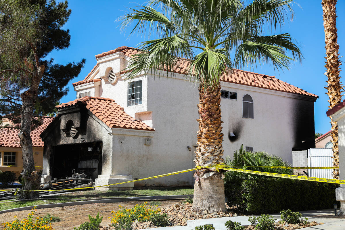 A home on the 1900 block of Kransten Drive in Henderson, as seen in the aftermath of a fire tha ...