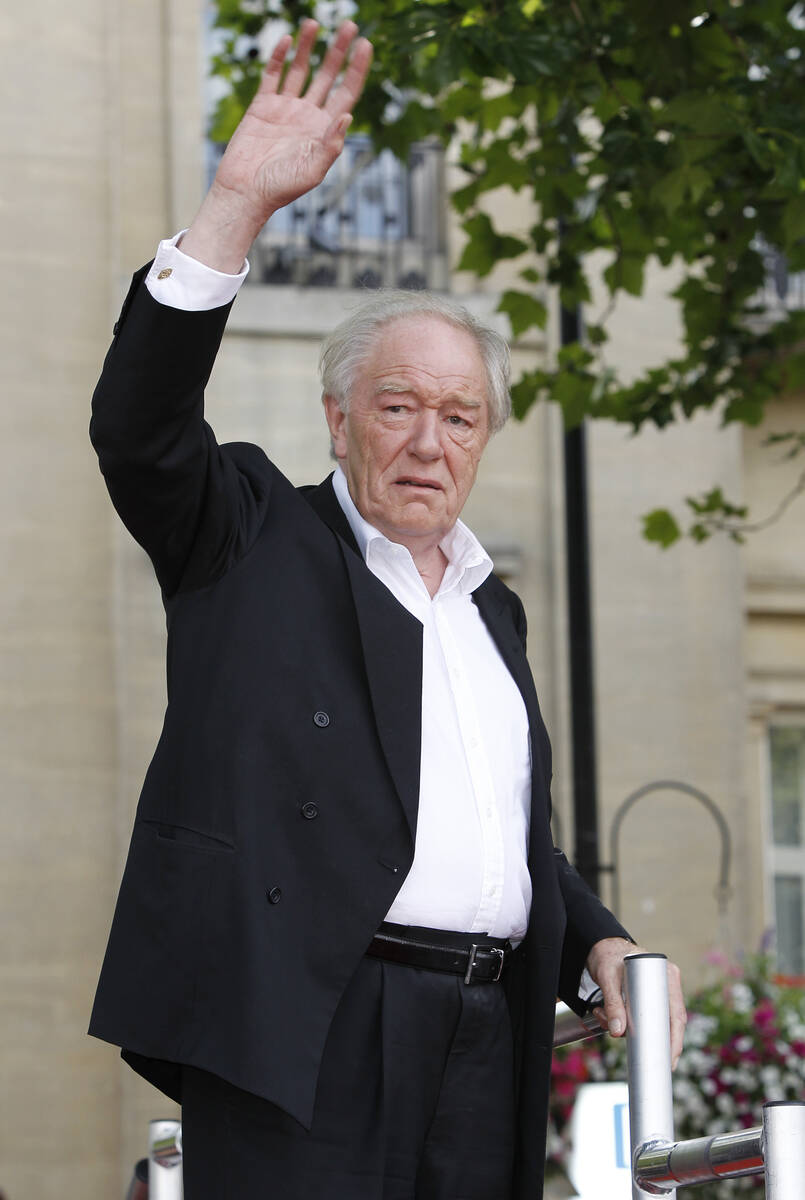 FILE - Actor Michael Gambon arrives in Trafalgar Square, in central London, for the World Premi ...