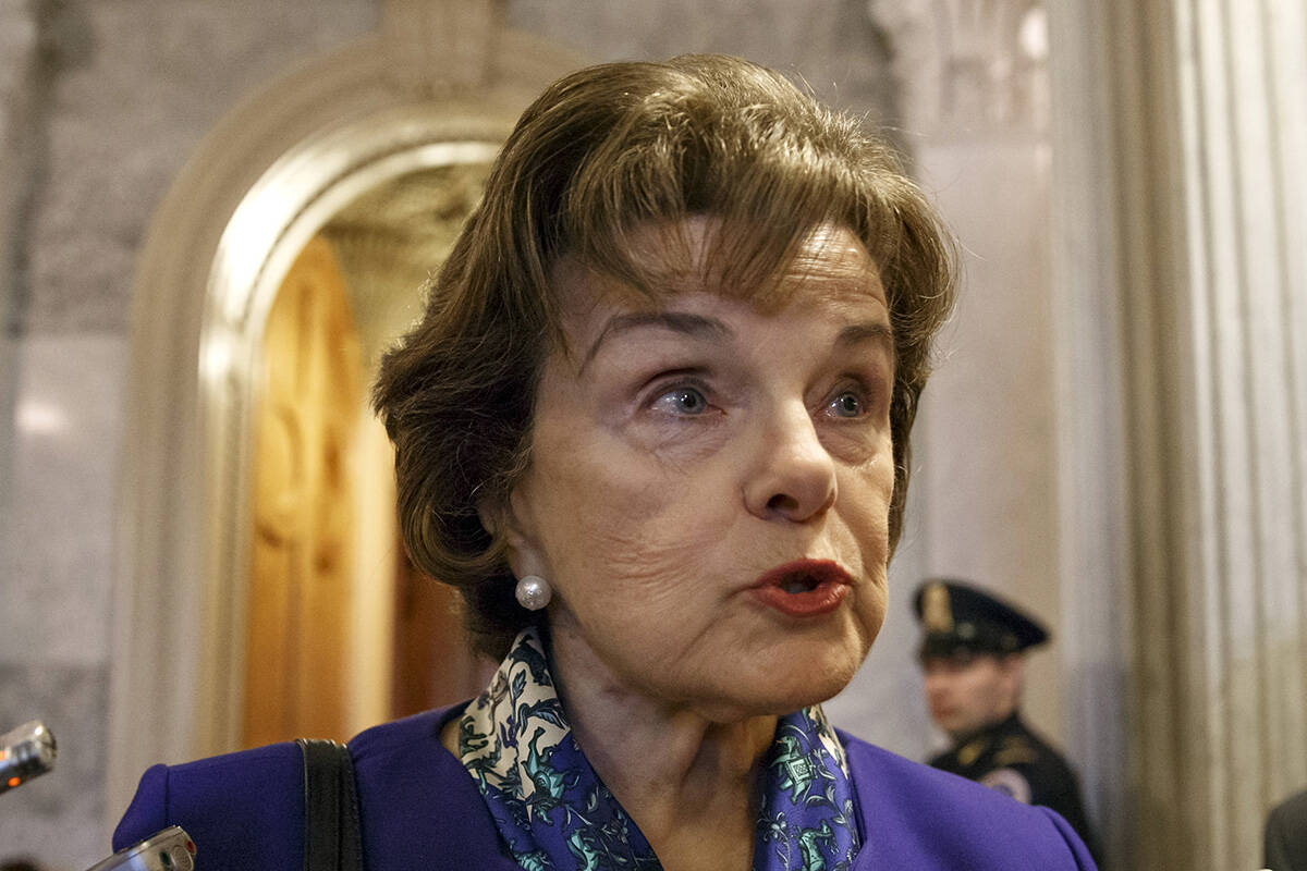FILE - In this March 11, 2014, file photo, Senate Intelligence Committee Chair Sen. Dianne Fein ...