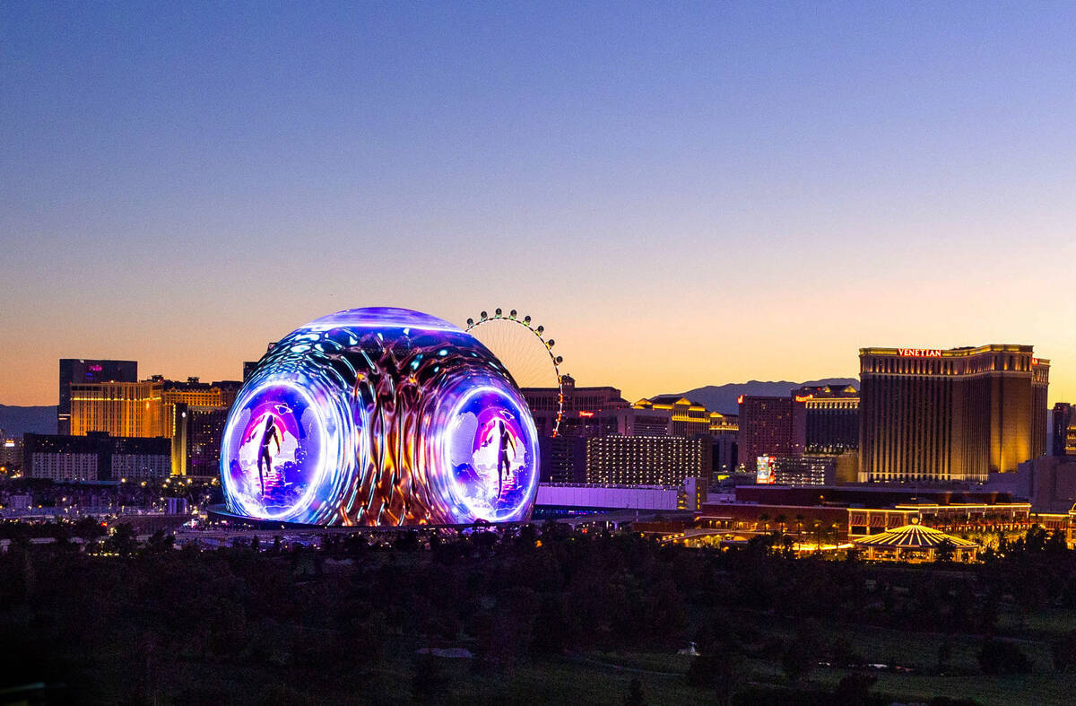 Sphere in Las Vegas displays tennis ball for U.S. Open Finals