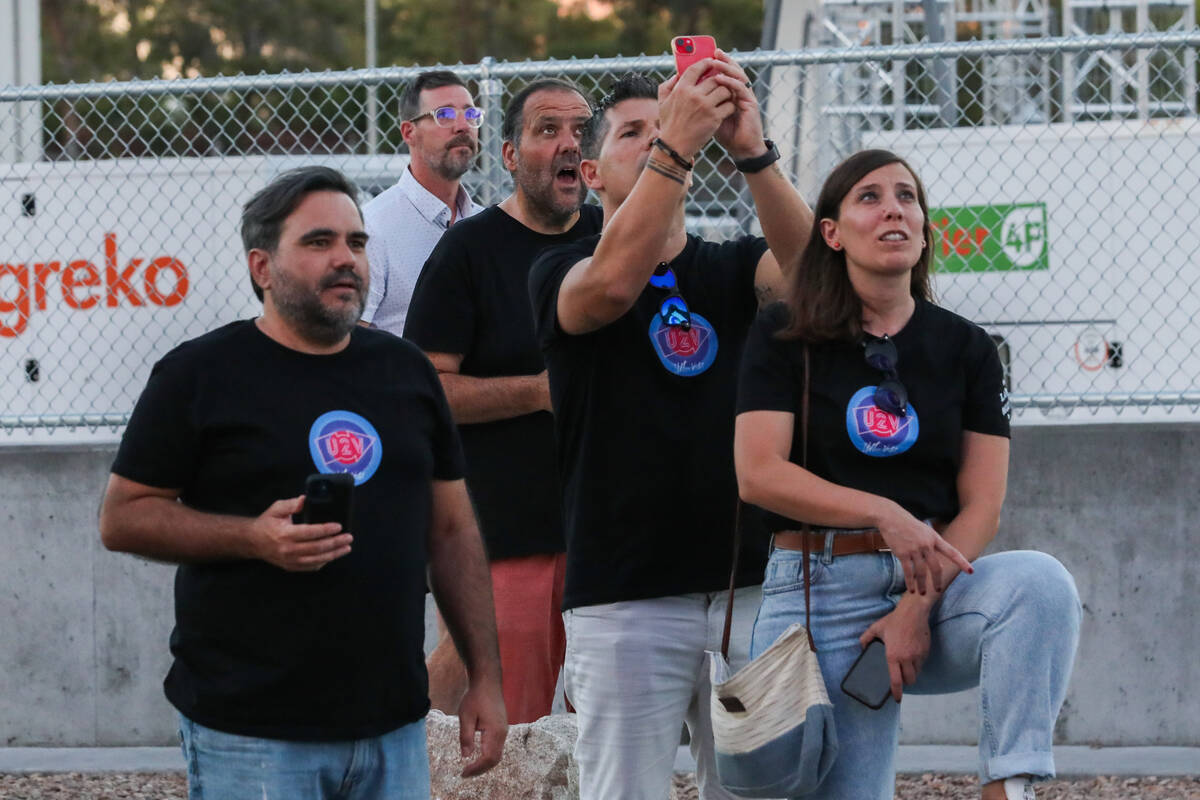 Excited fans wait outside of the Sphere on the night of its inaugural performance featuring U2 ...