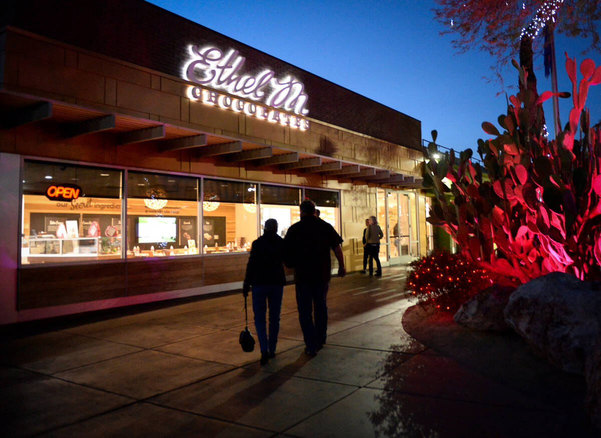 Couples walk together at Ethel M's in Henderson, Tuesday, Feb. 12, 2019. (Caroline Brehman/Las ...