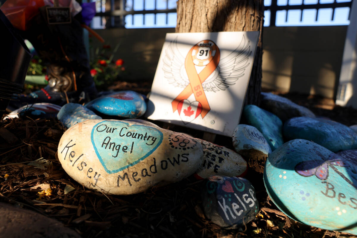 The 1 October Las Vegas Community Healing Garden is shown in downtown Las Vegas on Wednesday, S ...