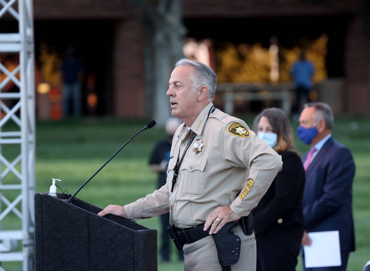 Clark County Sheriff Joe Lombardo announces that the official Route 91 Harvest festival victim ...