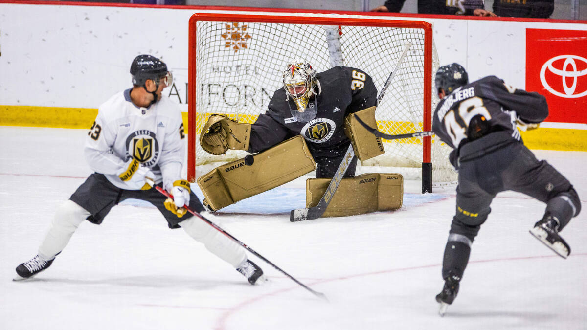 Longtime friends and VGK goaltending tandem Adin Hill and Logan Thompson  are ready to run it back - Las Vegas Weekly