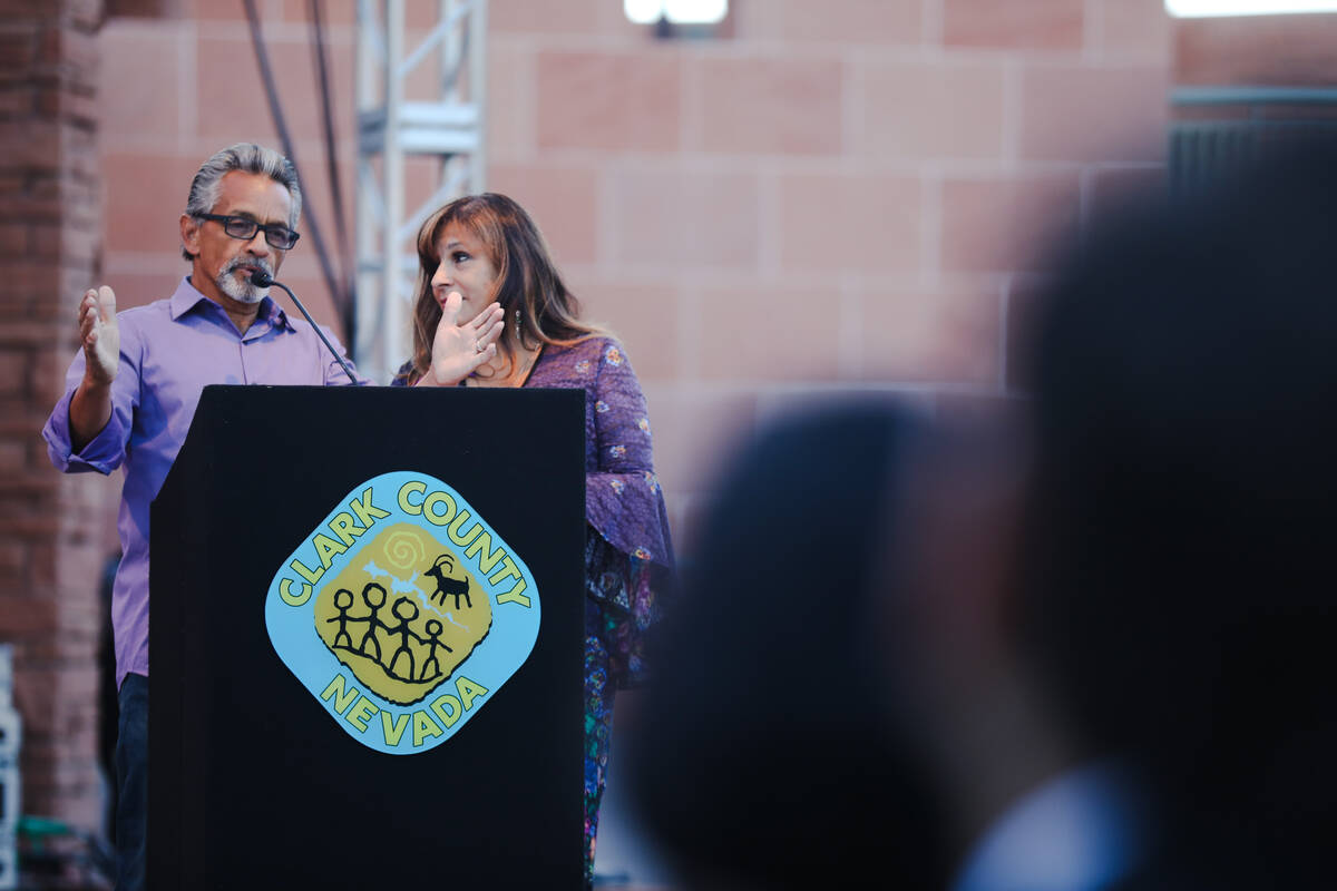 Steve Gomez, left, and his wife, Julie Gomez, right, speak about their daughter Angela Gomez, w ...