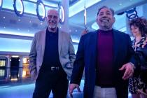 Jim Dolan, CEO of Sphere Entertainment Co., right, and David Dibble, CEO of MSG Ventures, left, ...