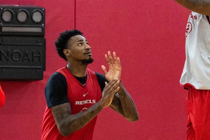 Kalib Boone is seen at UNLV basketball practice, on Wednesday, Sept. 27, 2023, in Las Vegas. (B ...