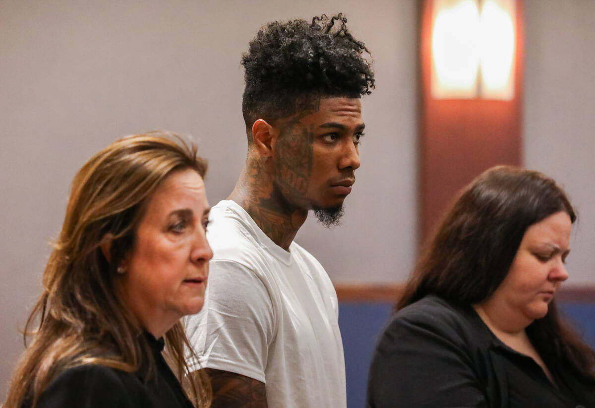 Johnathan Jamall Porter, a rapper known as Blueface, appears in court alongside his attorneys, ...
