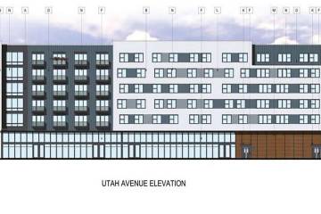 A rendering of the 83-foot tall mixed-use building proposed to be placed in the Las Vegas Arts ...