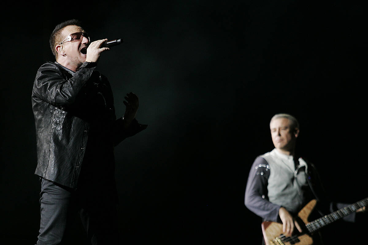 Legendary Irish band U2 plays at Sam Boyd Stadium in Las Vegas on Oct. 23, 2009. (Jason Bean/La ...