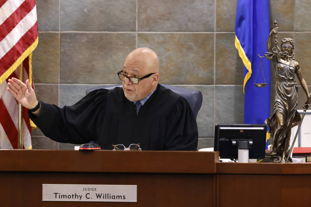District Judge Timothy Williams addresses the jury after it reached a verdict at the Regional J ...