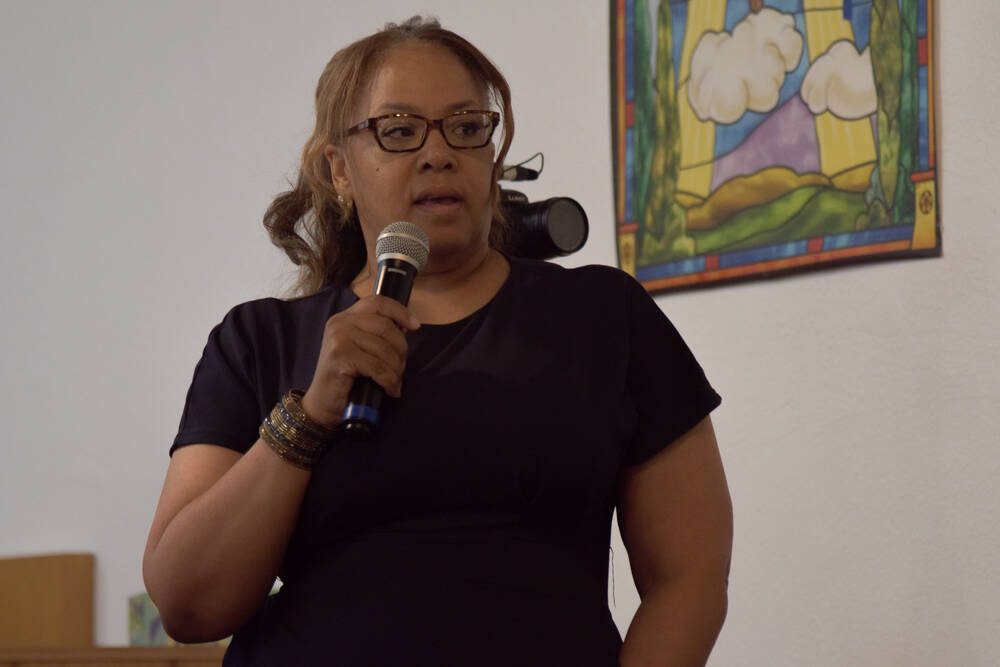 State Sen. Dina Neal (D-North Las Vegas) speaks at the Macedonia Baptist Church on Wednesday, O ...