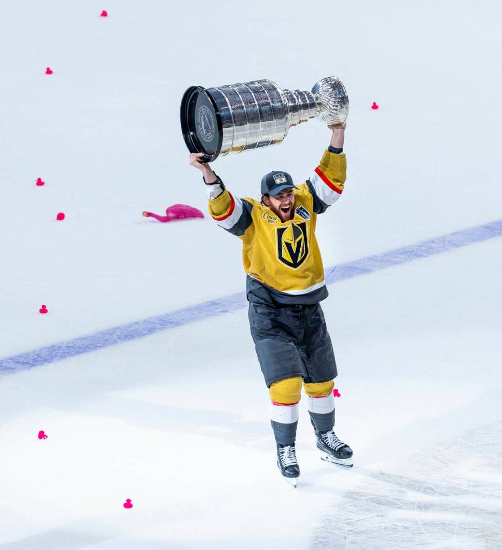 Golden Knight Jonathan Marchessault hoists the 2023 Stanley Cup, sealing the bond between city ...