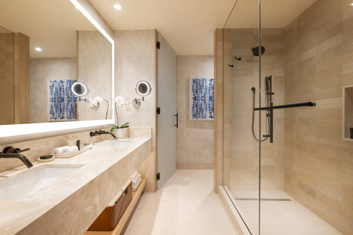 A bathroom in a king room at Durango resort. Rooms can be booked for stays beginning on Nov. 21 ...