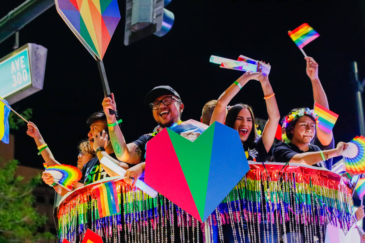 The MGM Resorts floats at the Annual Las Vegas PRIDE Night Parade on Friday, Oct. 6, 2023 in La ...