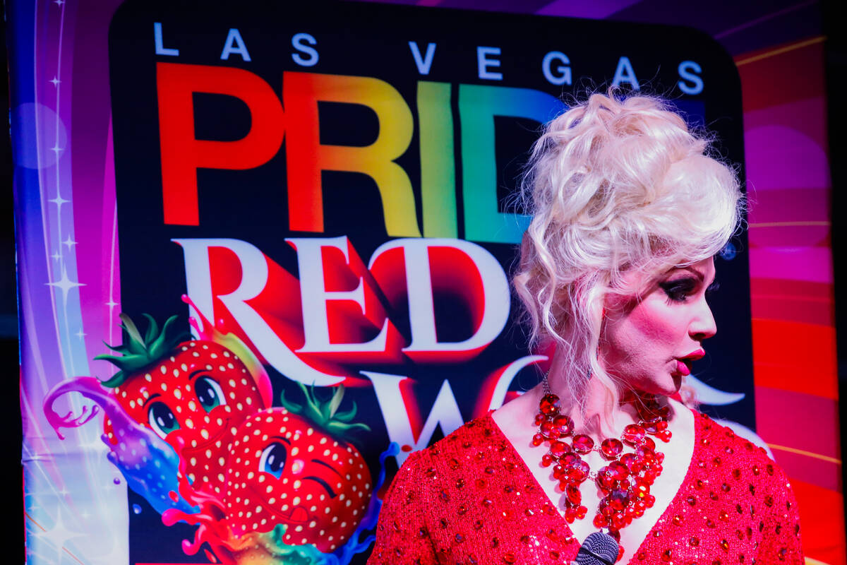 Andrew Ryan emcees the Annual Las Vegas PRIDE Night Parade on Friday, Oct. 6, 2023 in Las Vegas ...