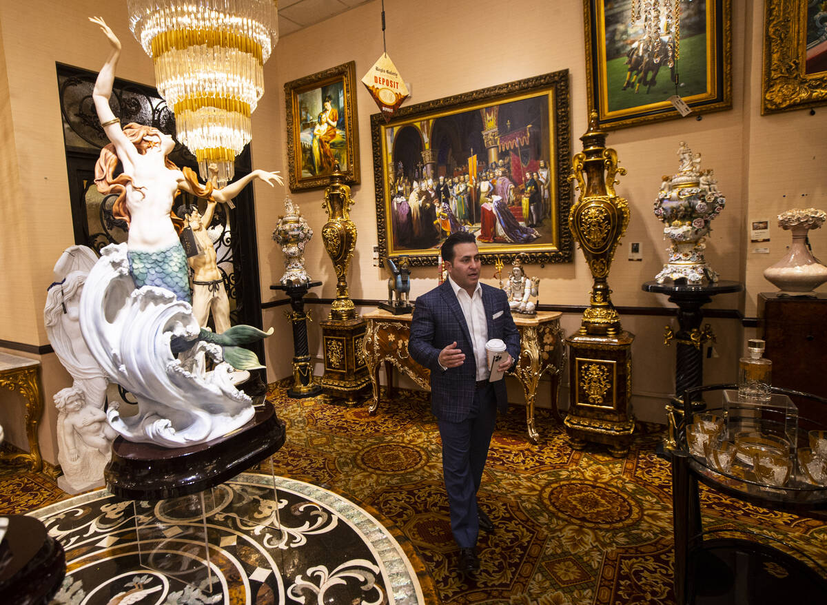 Ike Dweck, vice president of Regis Galerie, leads a tour of Regis Galerie in the Grand Canal Sh ...
