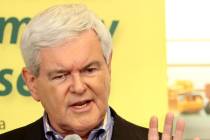 Newt Gingrich makes a stop at the National Farm Toy Museum in Dyersville, Iowa, in this undated ...