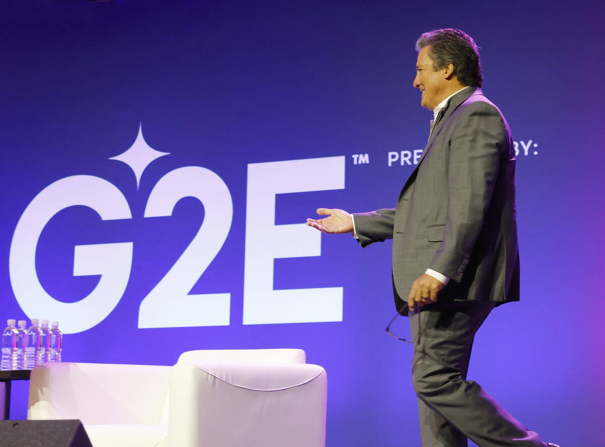 Bill Hornbuckle, MGM Resorts International CEO, takes the podium for a roundtable discussion at ...