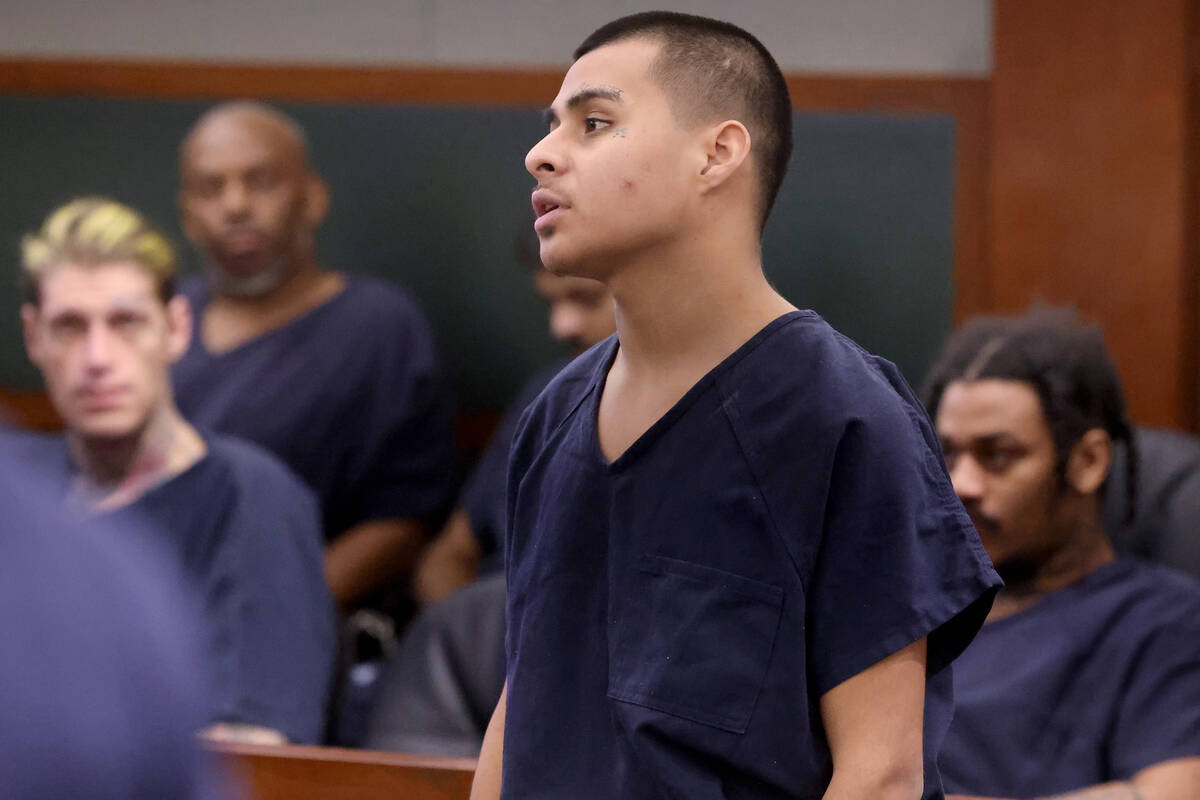 Jesus Ayala, 18, appears in court at the Regional Justice Center in Las Vegas, Wednesday, Oct. ...